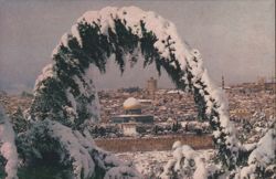 Jerusalem Winter Snow, Dome of the Rock, Snow Arch Postcard