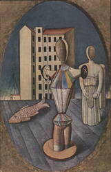 C. Carrà L'ovale delle apparizioni Metaphysical Painting Postcard