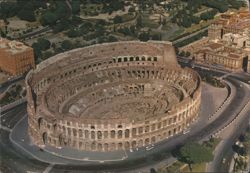 Colosseum Aerial View, Ancient Roman Amphitheater Postcard
