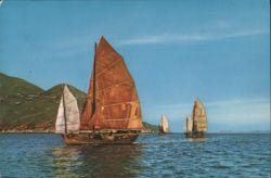Fishing Junks, Hong Kong Postcard