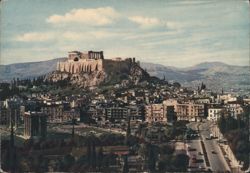 Athens Acropolis Parthenon Panoramic City View Postcard