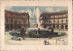 Piazza Esedra Fountain, Rome Postcard