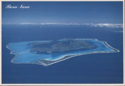 Bora-Bora Aerial View, Maupiti & Tupai Islands Postcard