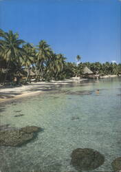Kia Ora Village, Rangiroa Tuamotu - Tropical Beach Postcard