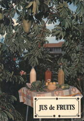 JUS de FRUITS, Soursop Tree & Fruit Table, Martinique Postcard