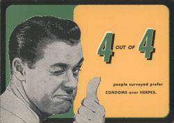 Condoms Over Herpes Public Health Message Postcard