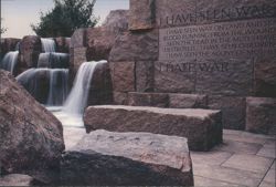 FDR Memorial, Third Room, 'I Hate War' Quote, Waterfall Postcard