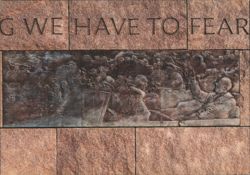 FDR Memorial Wall Relief - Fear Itself Quote Postcard