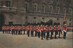 Scots Guards in Forecourt of Buckingham Palace Postcard