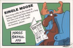 Single Moose Personal Ads, The Antler Enquirer Postcard
