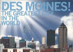 Des Moines! The Greatest City in the World Skyline Postcard