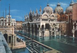 St. Mark's Square, Venice - Acqua Alta (High Water) Postcard