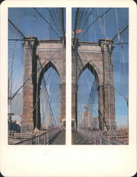 Brooklyn Bridge East Pillar, Cityscapes Collection Postcard
