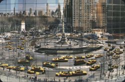 Columbus Circle Reflection, New York City Postcard