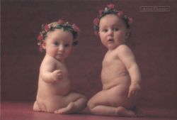 Anne Geddes Babies in Flower Wreaths Postcard