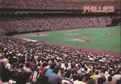 PHILLIES Baseball Action at Veterans' Stadium Postcard