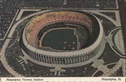 Philadelphia Veterans Stadium Aerial View Postcard