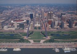 St. Louis Gateway Arch & Skyline Aerial View Postcard