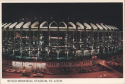 Busch Memorial Stadium Night, St. Louis Postcard