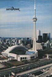 Toronto SkyDome & CN Tower Skyline View Postcard