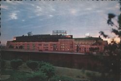 Cleveland Municipal Stadium at Dusk, Browns & Indians Home Postcard
