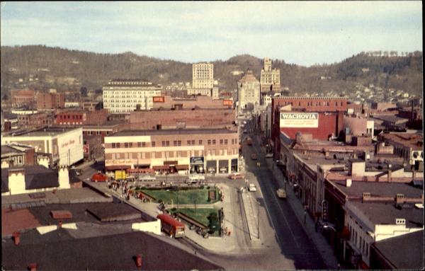 A Panoramic View Of Asheville North Carolina