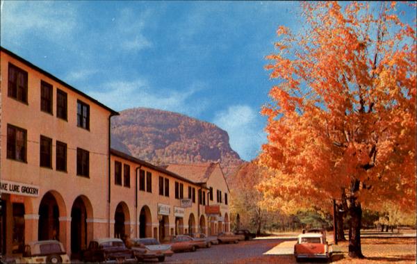 Autumn Scene Showing Administration Building Lake Lure North Carolina