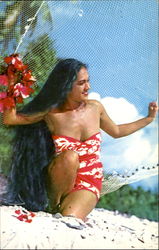 A Tahitian Maid South Pacific Postcard Postcard