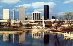 Skyline As Viewed From Marshall Park Charlotte, NC Postcard Postcard