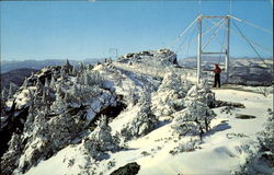 Mile High Swinging Bridge In Winter Postcard