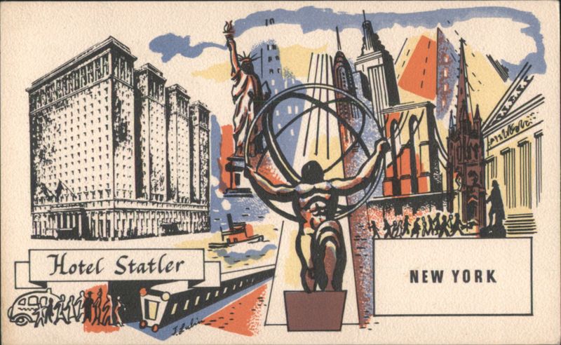 Hotel Statler New York City Landmarks Illustration