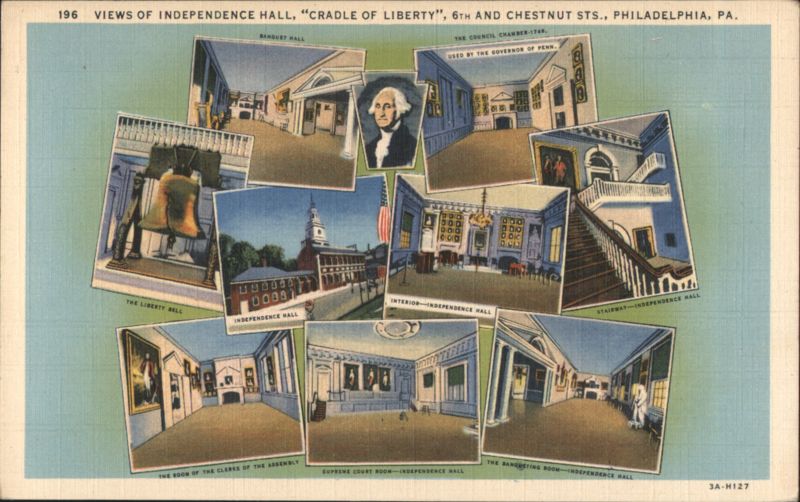 Views of Independence Hall, Cradle of Liberty, Philadelphia Pennsylvania