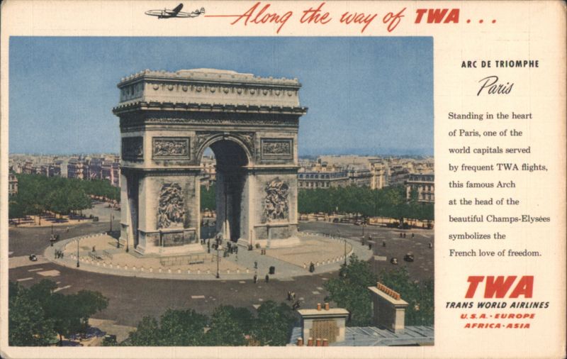 Arc de Triomphe, Paris - TWA Trans World Airlines France
