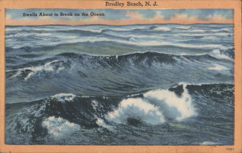 Swells About to Break on the Ocean, Bradley Beach New Jersey