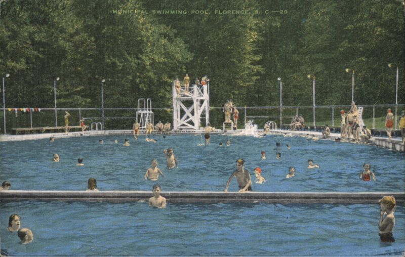 Municipal Swimming Pool with Diving Platform Florence South Carolina