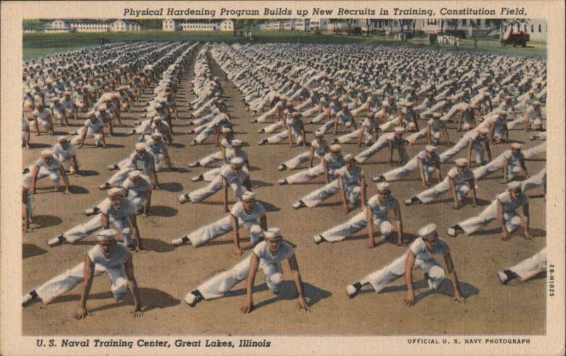 Naval Recruits Physical Training, Constitution Field, Great Lakes Illinois