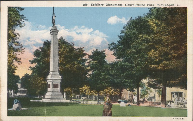 Soldiers' Monument, Court House Park, Waukegan, IL Illinois