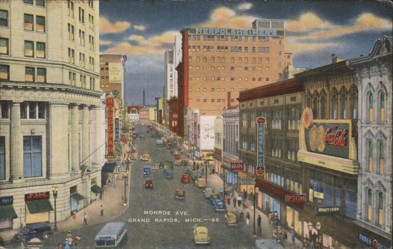 Monroe Avenue, Downtown Shopping District, Grand Rapids, MI Michigan