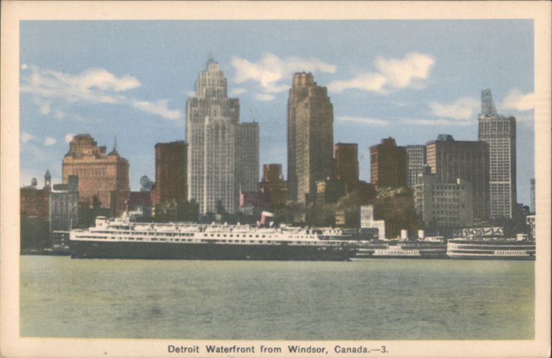 Detroit Waterfront from Windsor Michigan