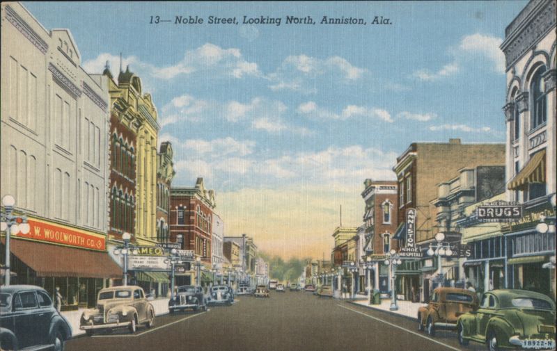 Noble Street, Looking North, Anniston, AL Alabama