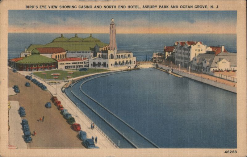 Bird's Eye View Casino & North End Hotel, Asbury Park, NJ New Jersey
