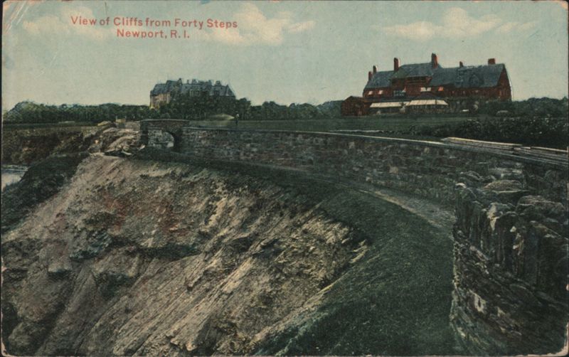 View of Cliffs from Forty Steps, Newport, RI Rhode Island