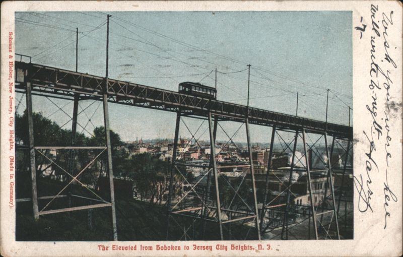 Elevated Railway Hoboken to Jersey City Heights, NJ New Jersey