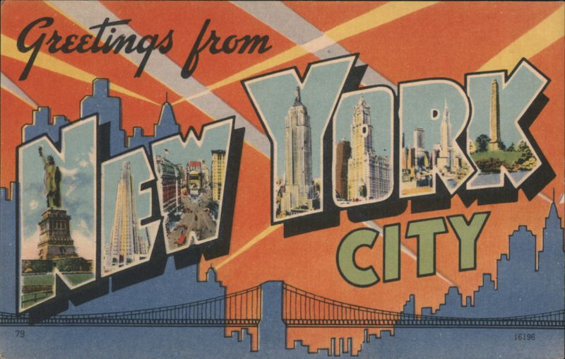 Greetings from New York City Skyline Landmarks