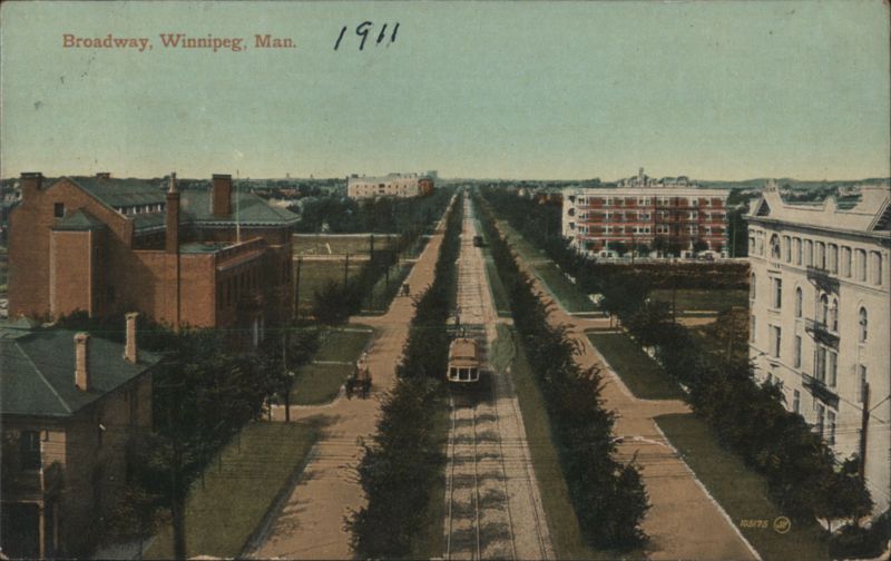 Broadway, Winnipeg, 1911 MB Canada Manitoba