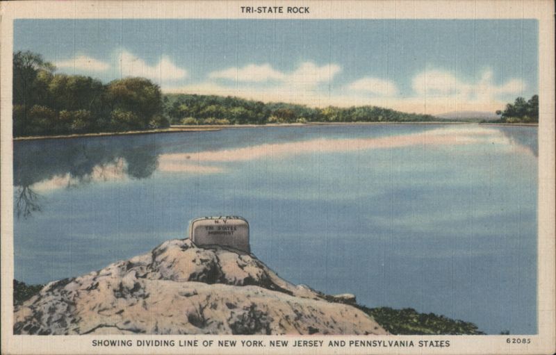 Tri-State Rock Monument, NY, NJ, PA Dividing Line New Jersey
