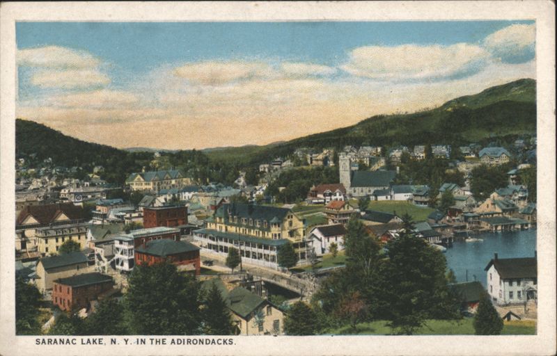 Saranac Lake Town View in the Adirondacks New York