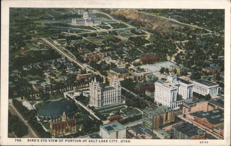 Bird's Eye View of Salt Lake City, Utah