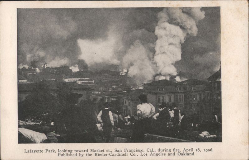 San Francisco Fire, Lafayette Park toward Market St. California