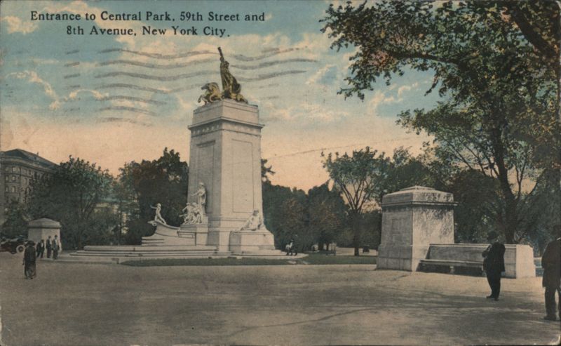 Entrance to Central Park, 59th Street and 8th Avenue, New York City